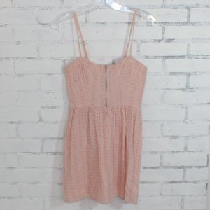 Forever 21 Pink Eyelet Short Dress w/ Zipper Front